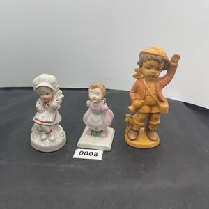 3 VNTG Figurines Left One Marked 1980's